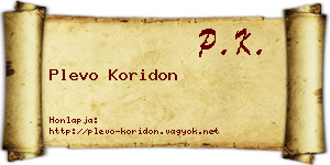 Plevo Koridon névjegykártya